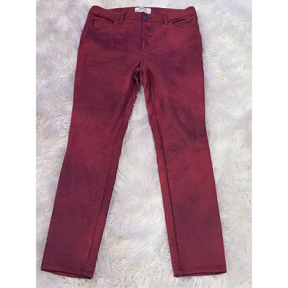 Free People We The Free Red Micro Suede Skinny Jeans Size 30